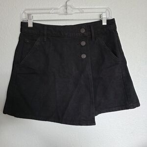 GAP Black Denim Button-Front Skort
